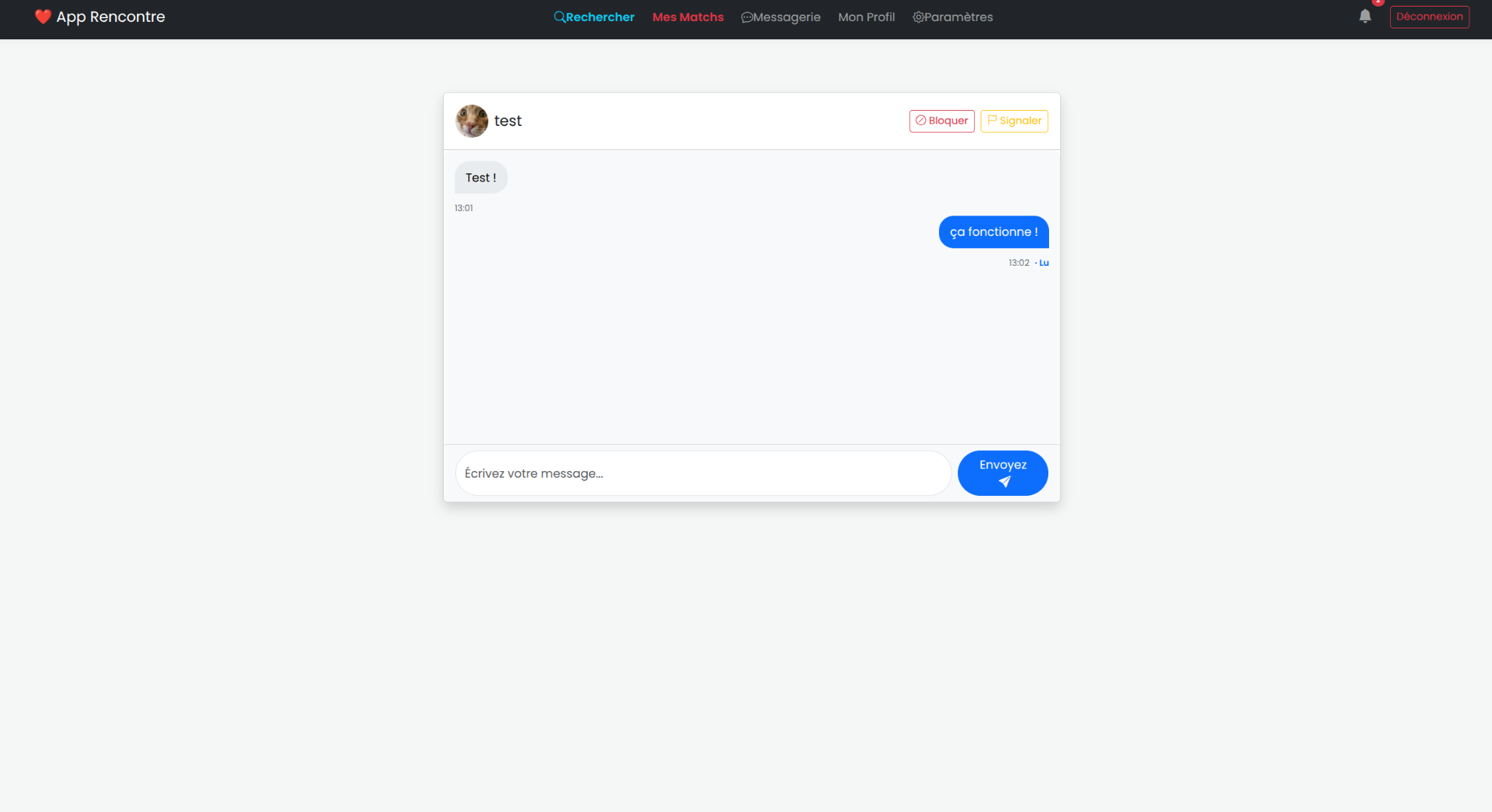 Messaging page