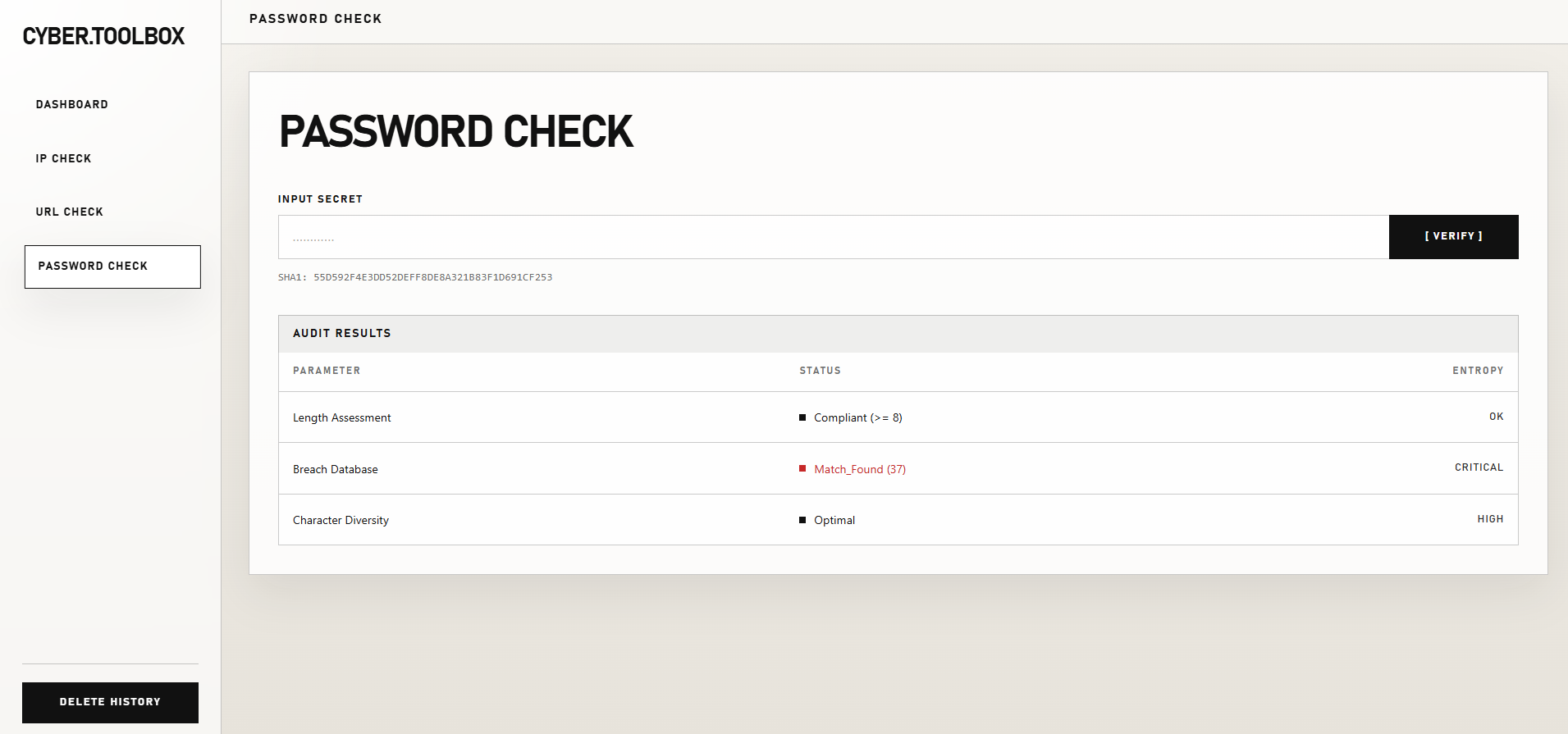 Password Check screenshot